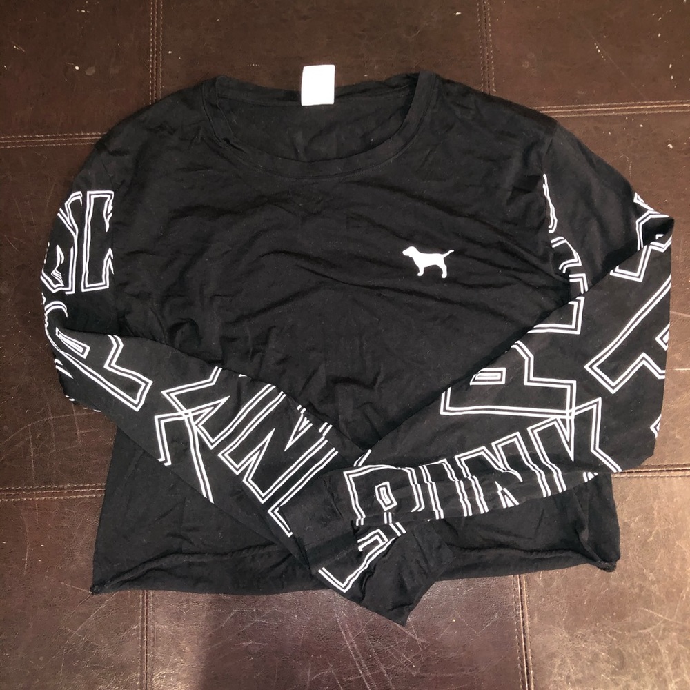 VS PINK CROP LONG SLEEVE TEE